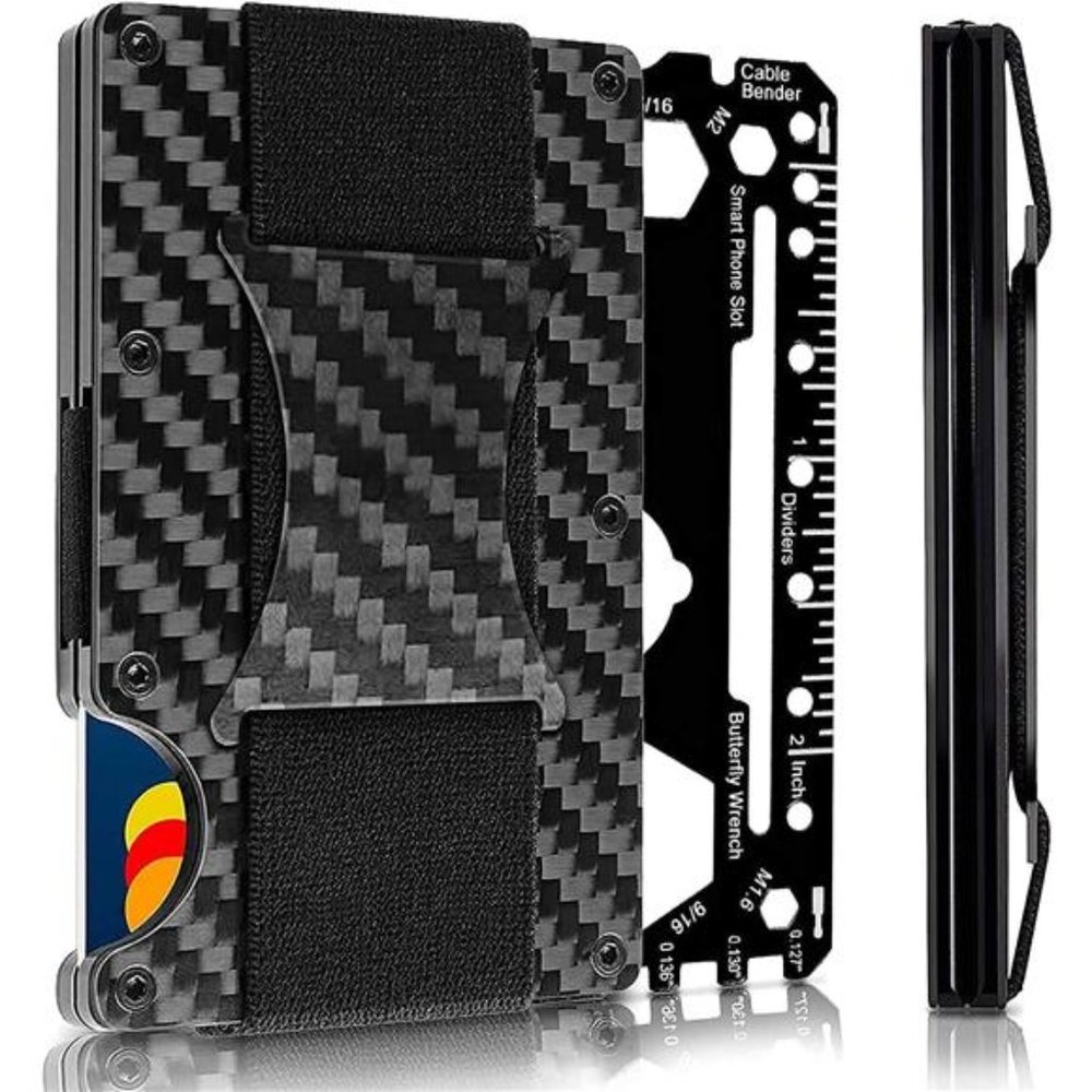 Crosfen Carbon Fiber Wallet | Metal Money Clip Wallet | Mens Money Clip Wallet
